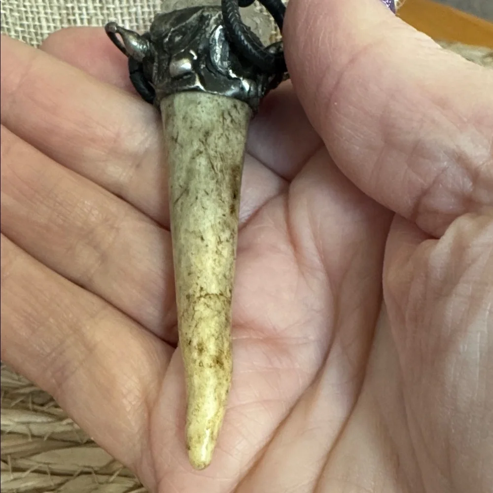 Antler tip crystal cluster necklace - Picture 4 of 7